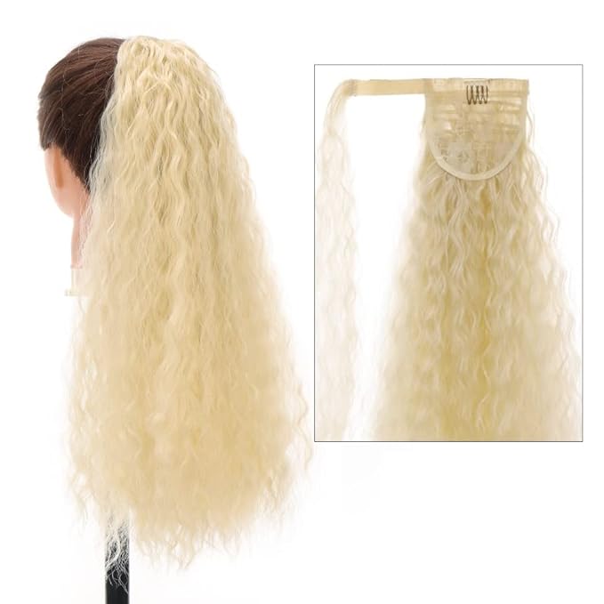 Hair Accessories 22 Long Curly Ponytail Extension Hairband Hair Clip Synthetic Puffy Ponytail Hair Extension Wrapped Bun Women's Wig Hair Pieces For Women(04)