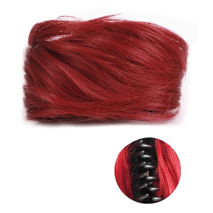 messy bun hair piece 1/2 PCS Mini Claw Clip in Messy &amp Cat Ears Short Synthetic Curly Wavy Hair Bun Extensions Wig Accessory Updo Hairpieces for Women Girls bun hair pieces for women ( Color : FB0