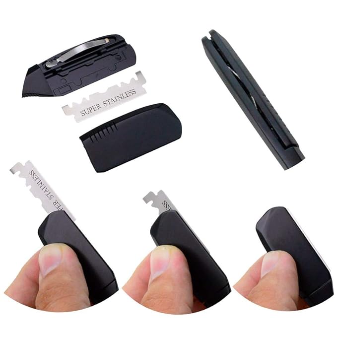 10 Blades Straight Shaving Dural Edge Razors Barber Hair Razor Spring Style Shaver Beard Face Underarm Body Eyebrow Hair Removal