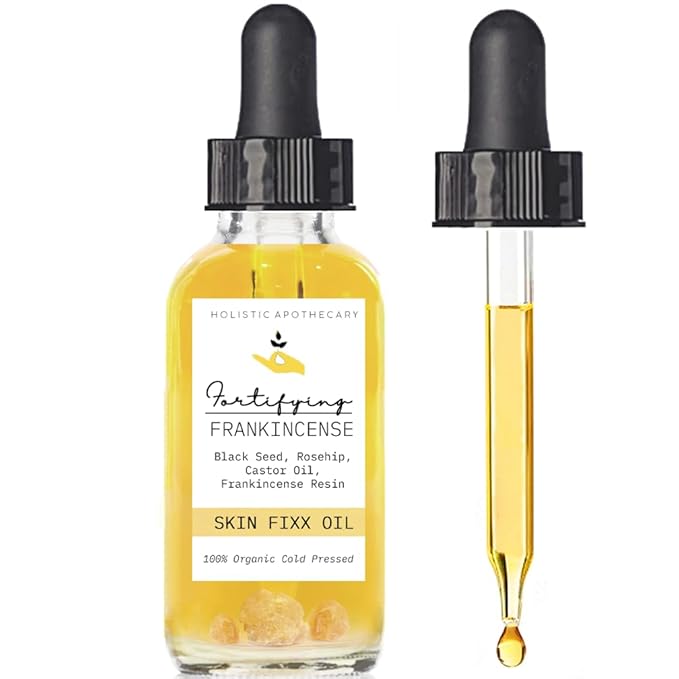 Fortifying Frankincense Resin Infused 100% Organic Black Seed Rosehip &amp Castor Oils for Face Miracle Anti-Aging Facial Moisturizer Cold Pressed Oils Natural Serum Skincare Hydrates Skin