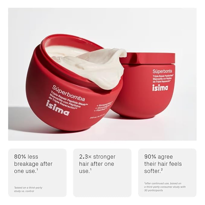 Triple Repair Peptide Hair Mask - Smooths Softens Hydrates &amp Nourishes Frizz Control For All Hair Types &amp Textures - 8.5 oz
