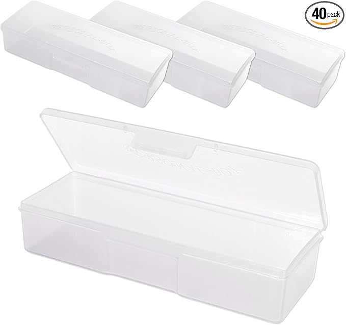 Beauticom Personal Box Storage Case for Professional Manicurist Nails Pedicure (Large Size) (40 Pieces FROSTED)
