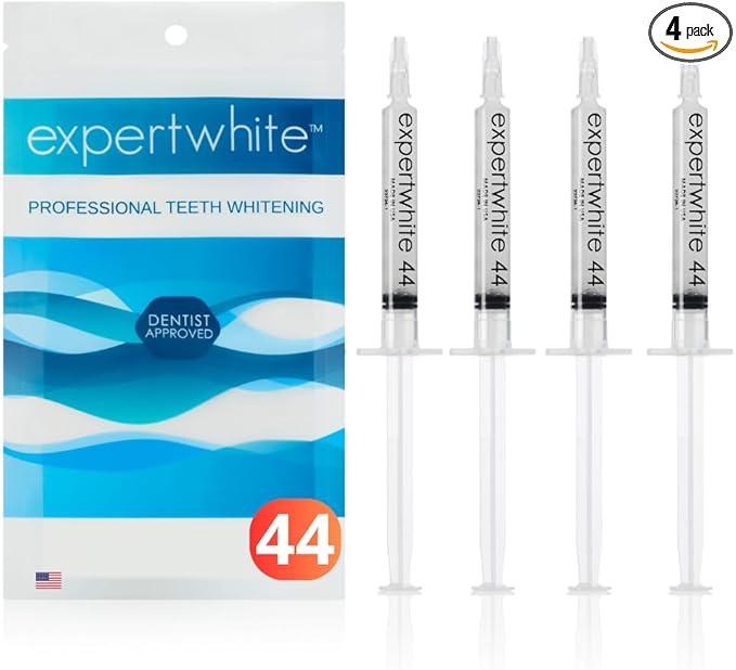 Ultra+ 44% Teeth Whitening Gel Refills for Trays. Carbamide Peroxide Strongest Dental Tooth Bleaching Syringe for Brite Teeth Smile (4 gels 3cc Each 15 Minutes). Gels only. No Trays.