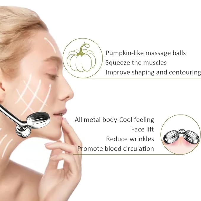 Yeamon Gua Sha Facial Tools and Face Roller Set Facial Massage Tool for Women?™s Skincare RoutineCooling Stainless Steel Face Sculpting Eyes Roller Guasha for Daily Use or Self-Care Gift for Women