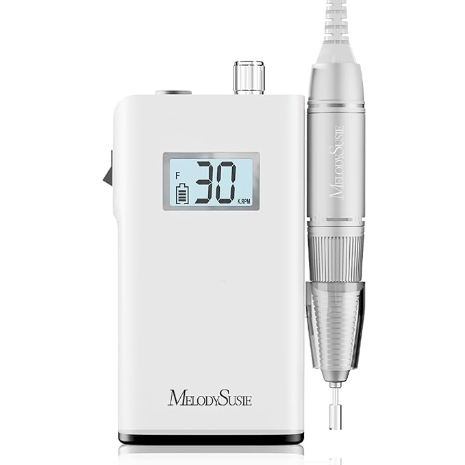 MelodySusie Entry-Level Clip-On Cordless Nail Drill SC320H 30000RPM Popular Classic E-File with LCD Display for Manicure Shaping &amp Gel Removal Perfect for Training Nail Art Practice &amp Home