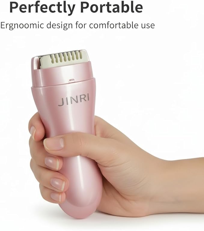 JINRI Electric Bikini Trimmer and Intimate Shaver for Women Rose Gold Portable Design Fast Hair Removal Gentle on Skin Long Battery Life