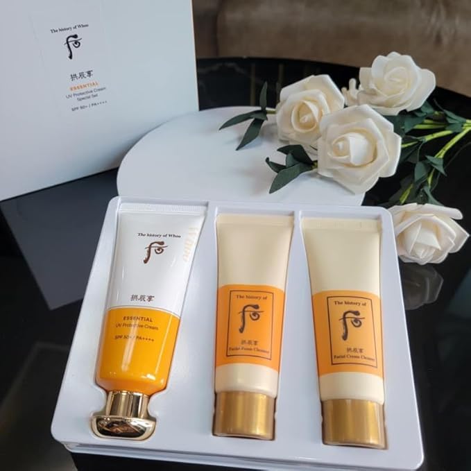 Generic Whoo Essential Sun Cream Set. (Free 2 Gifts Cleansing foam)/All Skin Types. Made in KOREA.