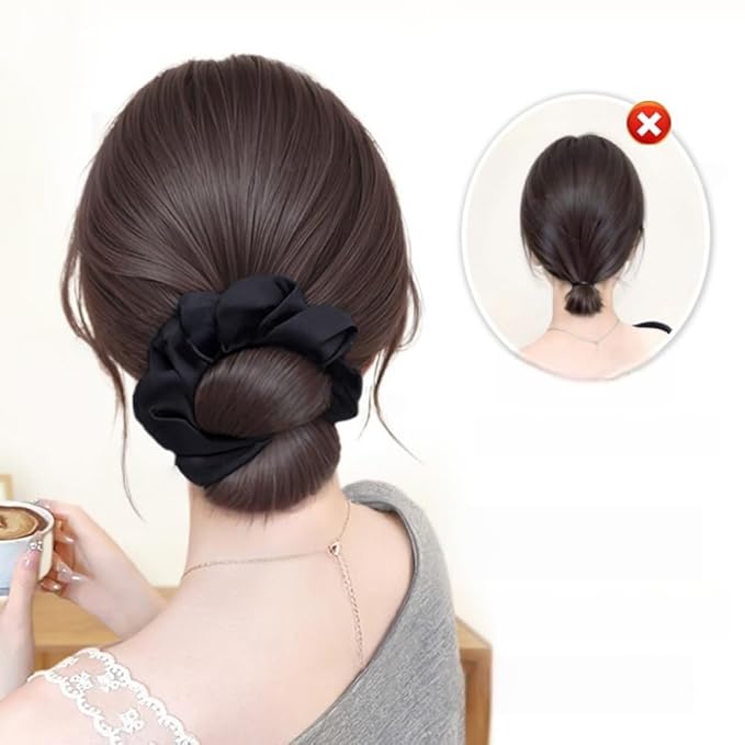 Hair Bun Hairpiece Claw Clip in Bun Chignon Fake Ponytail Hair Extension Wig for Women Daily Party (Dark Brown Color)