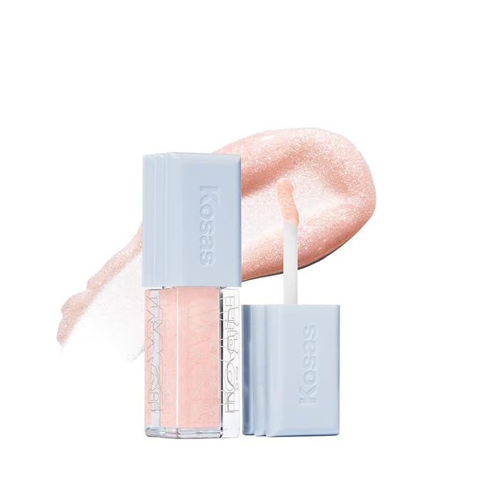 Kosas Wet Lip Oil Gloss - Hydrating Lip Plumping Treatment with Hyaluronic Acid &amp Peptides Non-Sticky Finish (Exposed)