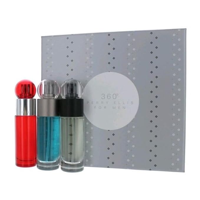Perry Ellis 360 Eau de Toilette Spray Gift Set for Men 3 Count