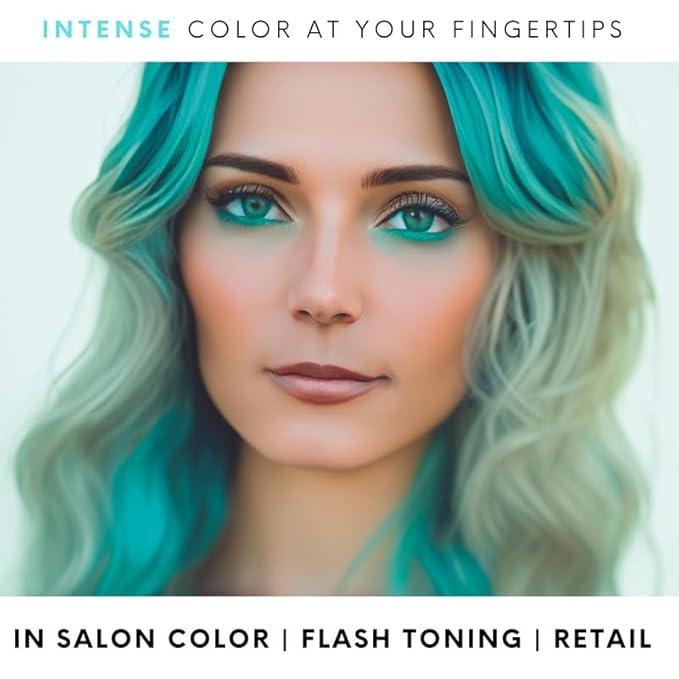 Watercolors by Tressa INTENSE 3-in-1 Color Depositing Shampoo Semi Permanent Hair Color Hair Dye Shampoo for Curly Dry and Normal Hair 8 fl oz - TEAL