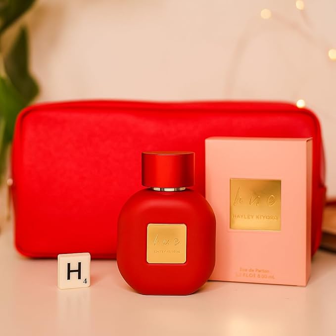 Hayley Kiyoko HUE Eau De Parfum Gift Set ? 2.2 oz EDP Spray + Red Toiletry Bag | Luxury Women?™s Fragrance Long-Lasting Floral Scent Gift for Her