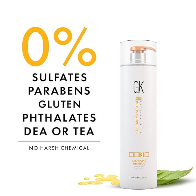 GK HAIR Global Keratin Balancing Shampoo 1000ml For Oily Hair And Scalp Restores Scalp pH Level - Sulfate And Paraben Free