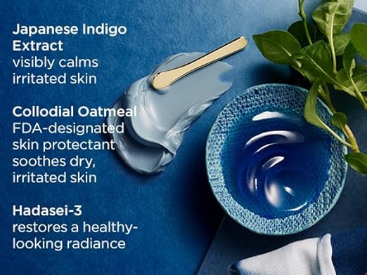 TATCHA Indigo Calming Cream | Face Moisturizing Cream for Eczema &amp Redness | 50ml / 1.7 oz