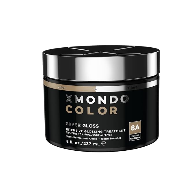 XMONDO Color Ash Blonde Color Depositing Mask &amp Semi-Permanent Hair Dye Super Gloss Infused with Bond Boosters for Nourishment Revitalize &amp Repair Vegan Formula 8 Fl Oz