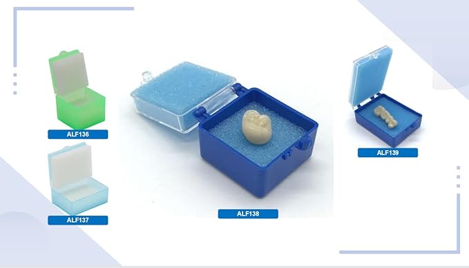 100 Pcs Dental Crown Boxes with Foam Denture Crown Veneer Storage Case for Dental Lab Clinic (small)