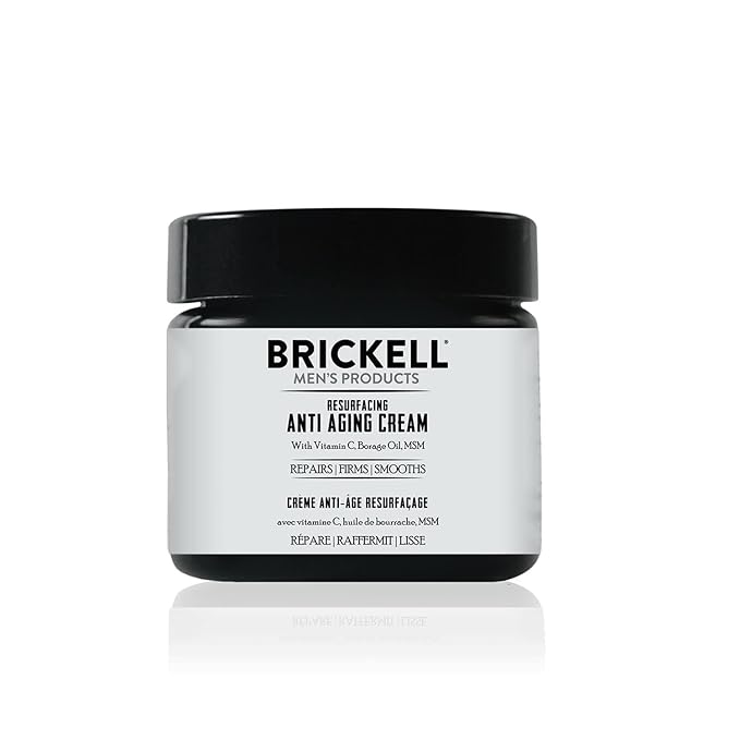 Brickell Men's Products Resurfacing Anti-Aging Face Cream For Men Natural and Organic Face Moisturizer Vitamin C Cream For Wrinkles 2 Ounce Unscented