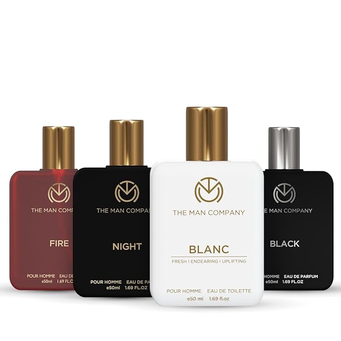 The Man Company Perfume Gift Set for Men 4 * 50ml- A Gentleman's Choice | Premium Long-Lasting EDP &amp EDT For Men | For Party Outing Office &amp Date