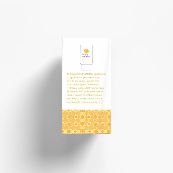CONTROL CORRECTIVE Oil Free Sunscreen SPF 30 For Face &amp Neck All Skin Types? Broad Spectrum UVA/UVB Protection + Lightweight Moisturizing Formula ? 2.5 oz Non-Comedogenic