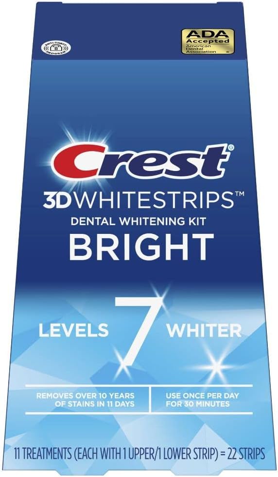 Crest 3D Whitestrips Bright Levels 7 Whiter Teeth Whitening Kit 11 Treatments (Pack of 1) 22.0 Count
