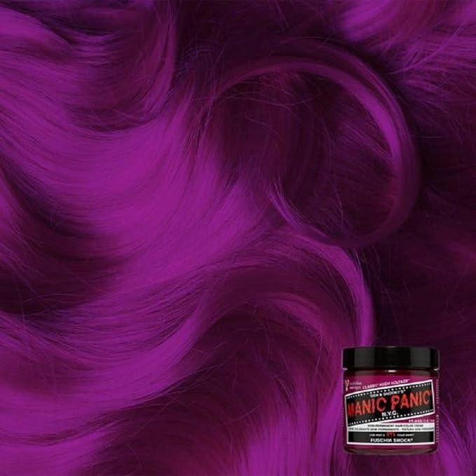 MANIC PANIC Classic Fuschia Shock Semi Permanent Hair Color - Dark Pink Hair Dye for Women &amp Men That Lasts 4-6 Weeks - Vegan Ammonia &amp Cruelty-Free - Create &amp Mix Custom Shades (2 Pack)