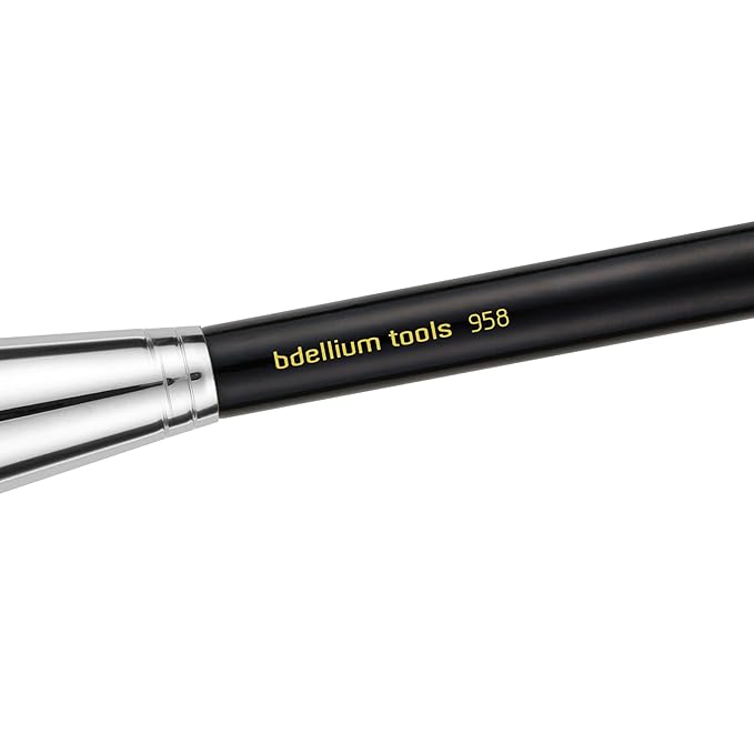 Bdellium Tools Professional Makeup Brush - Maestro Series 958 Duo Fiber Powder - With Soft Synthetic Fibers For Blending Powder (Black 1pc)