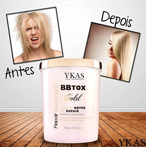 Y-Kas BBTOX Gold Hair Repair Treatment | Volume Control | Pro Repair Mask Keratin and Ojon Oil 1KG