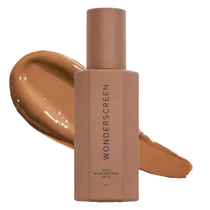 DIME Beauty Tinted Glow Wonderscreen SPF 30 Mineral Sunscreen for Face with 19% Zinc Oxide Tinted Moisturizer with SPF 50 g (Deep)