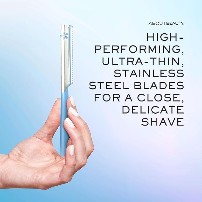 About Face Pro-Premium Facial Razors - 12 Beauty Groomers for Hair Removal Ideal for Shaving Exfoliating and Brow Shaping Japanese Stainless Steel Gently Removes Facial Hair