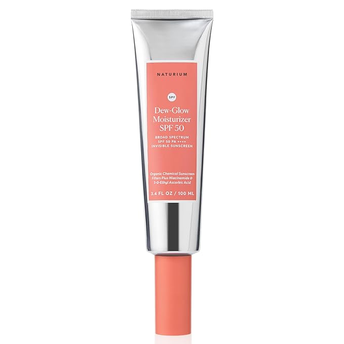 Naturium Dew-Glow Moisturizer SPF 50 PA++++ Jumbo Daily Moisturizing Sunscreen &amp Face Primer Skin Protector with Dewy Finish 3.4 oz
