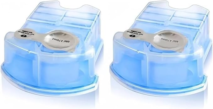 Shaver Cleaning Fluid. Compatible For Braun Clean &amp Renew Refill Cartridges CCR For For Series 3 5 7 9 Residual Hair &amp Skin Particles Lemon Scen(2PCS)