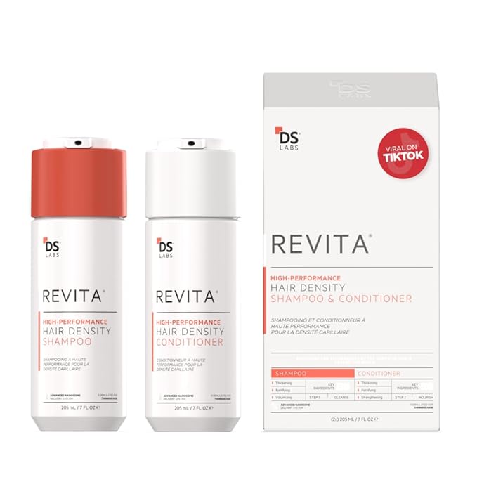 DS Labs Revita Shampoo &amp Conditioner Kit 205 mL - Two-Step Scalp Care System for Fuller-Looking Volumized Hair Lightweight Hydration Sulfate &amp Silicone Free Color Safe For Men &amp Wome