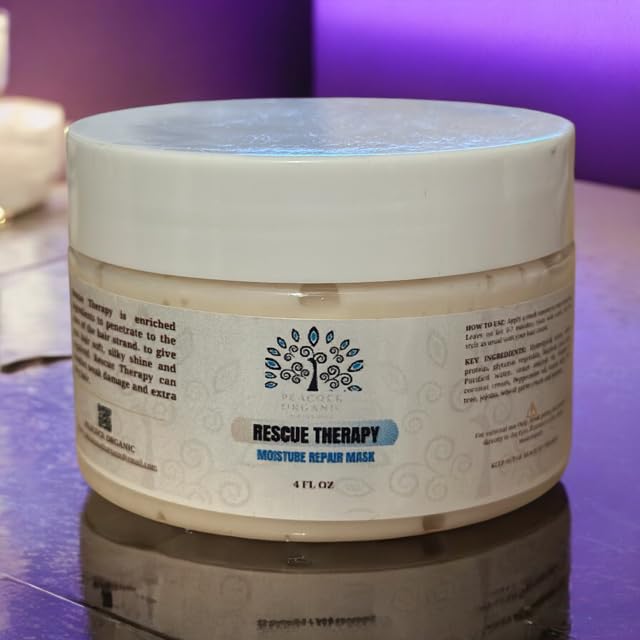 Rescue Therapy Mask - Egg Protein Hair Treatment for Dry Damaged Hair - Moisturizing Hair Mask - 4oz
