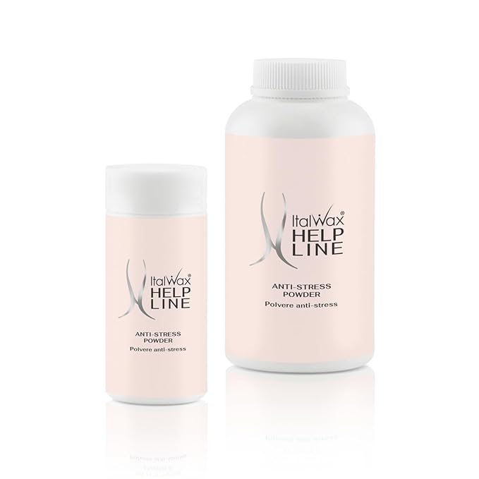 Italwax Help Line Anti-Stress Powder 3.17 oz (90g) ? Calamine Soothing Formula ? Reduces Redness After Waxing ? Protects and Calms Sensitive Skin ? for Professional and Home Use