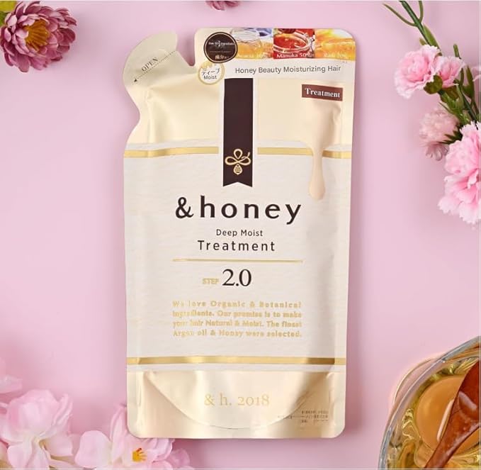 &amp-Honey Deep Moist Treat-ment Step 2.0 Refill 350g - Deep Moisturizing &amp Repairing Hair Oil for Dry/Damaged Hair Honey-Infused Sulfate/Paraben Free French Lavender Honey Scent Hair Care fo