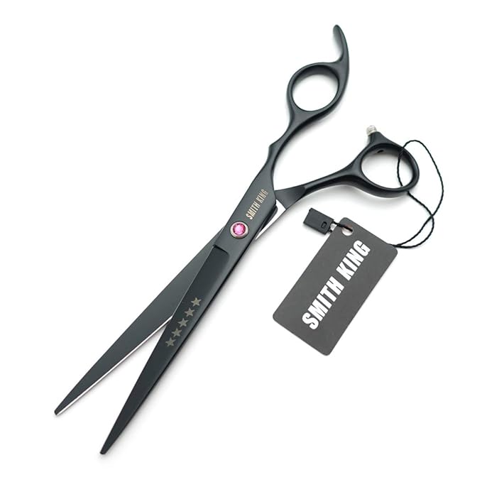 7.0 Inches Hair Cutting Scissors Set with Combs Lether Scissors CaseHair cutting shears Hair Thinning shears For Personal and Professional (Black)