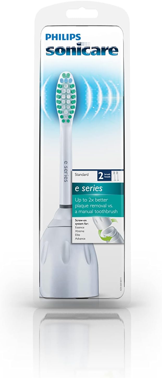 Philips Sonicare Genuine E-Series Replacement Toothbrush Heads 2 Brush Heads White HX7022/66