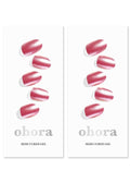 ohora Semi Cured Gel Nail Strips (N Pink Chrome 2 Units) - Works with Any Lamps Salon-Quality Long Lasting Easy to Apply &amp Remove - Includes 2 Prep Pads Nail File &amp Wooden Stick