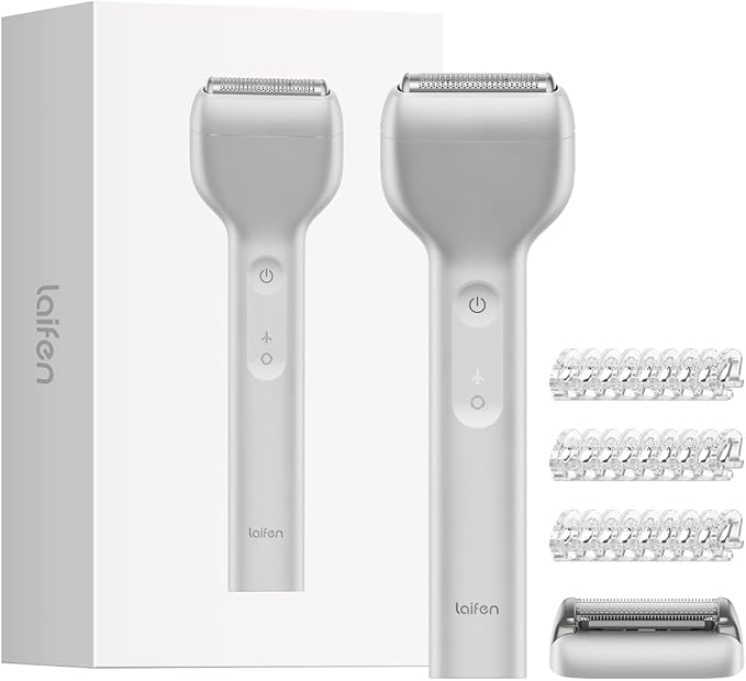Laifen T1 Pro 1-Blade Electric Shaver High-Speed 12000 Cuts/Min Long Hair Trimmer with 3 Guards for Sparse Beard &amp Daily Styling Wet &amp Dry IPX7 Waterproof (Aluminum Alloy)