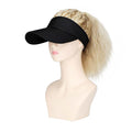 Women's Baseball Hat Wig Visor Hat Wig Wool Short Curly Hair Wig Ponytail Braid Wavy Wig Synthetic Hair Extensions