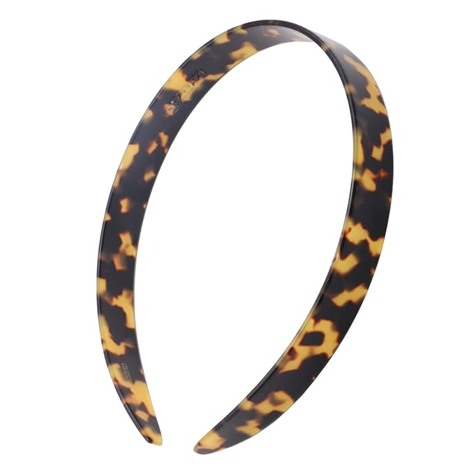 French Amie Wide 1/2 Celluloid Handmade French Hair Head bands Fashion Headbands for Women Very Flexible Strong Hold Grip Headbands Non Slip Durable Styling Girls Paris Women's Hair Accessories Made