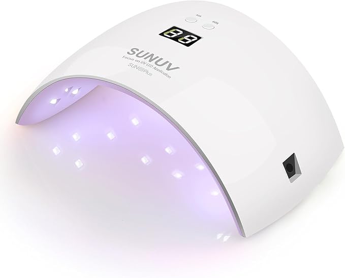 SUNUV UV Light for Nails Dryer for Gel Polish with Sensor 2 Timers and Display SUN9X Plus UV Nail Lamp Pink