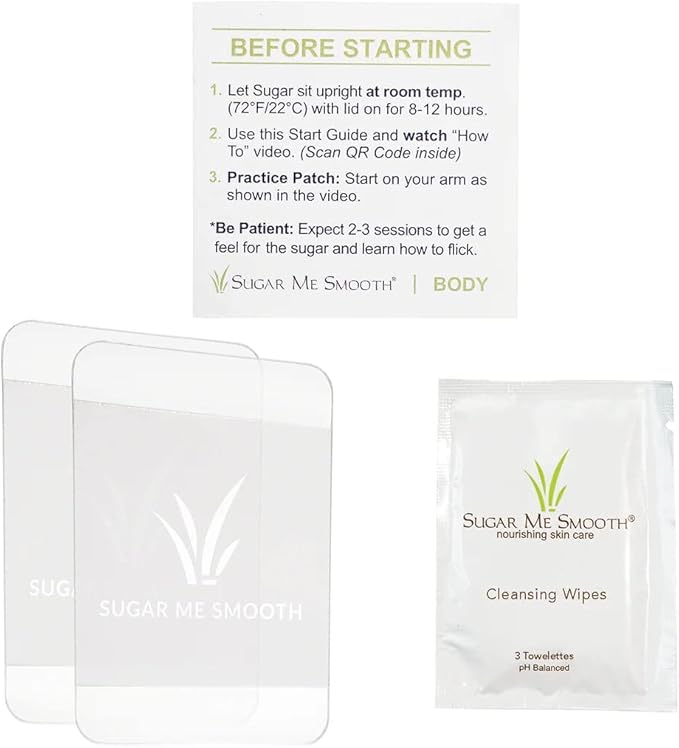Sugar Me Smooth Body Sugar Wax Kit ? Gentle On Skin And Less Painful Hair Removal In A Simple System No Strips No Heat Water Soluble All-Natural Solution For All Skin &amp Hair Types