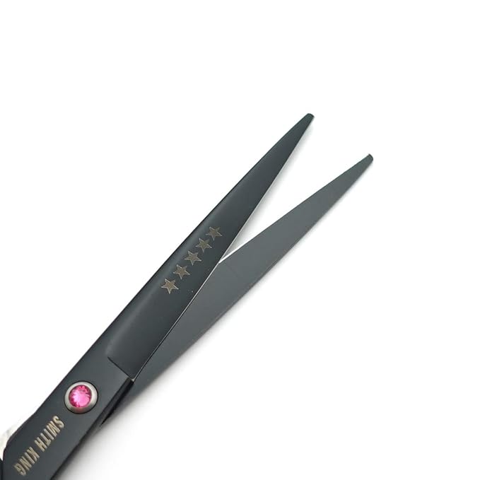 7.0 Inches Hair Cutting Scissors Set with Combs Lether Scissors CaseHair cutting shears Hair Thinning shears For Personal and Professional (Black)
