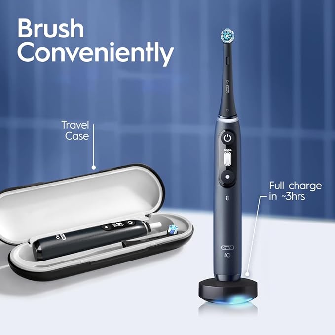 Oral-B iO Series 7 Electric Toothbrush with 2 Replacement Brush Heads Black Onyx