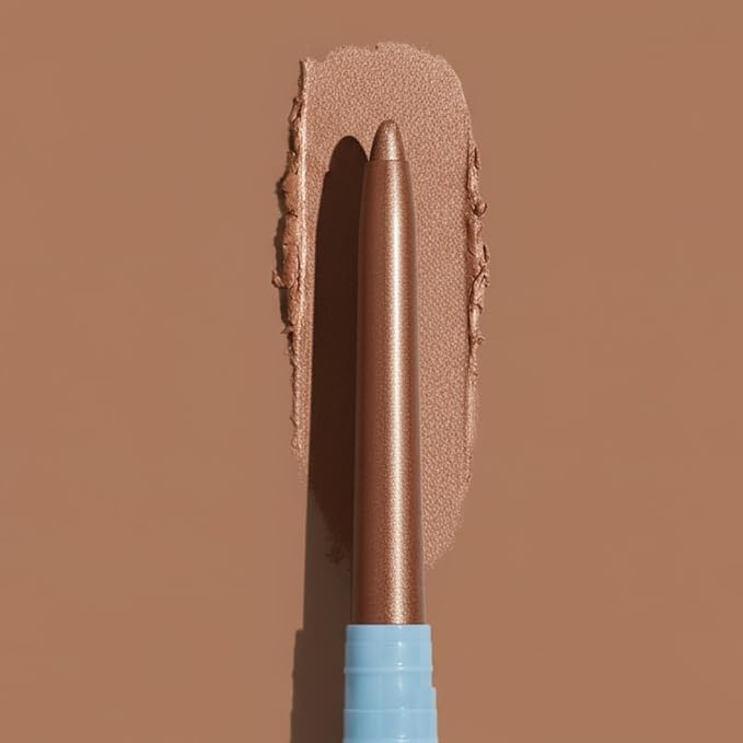 PRIME PROMETICS PrimeEyes Glide Eyeliner for Mature Women ? Waterproof Long-Stay and Mess-Proof ? Gel Creme Texture Discreet Sharpener and Effective Smudger (Copper Metallic)