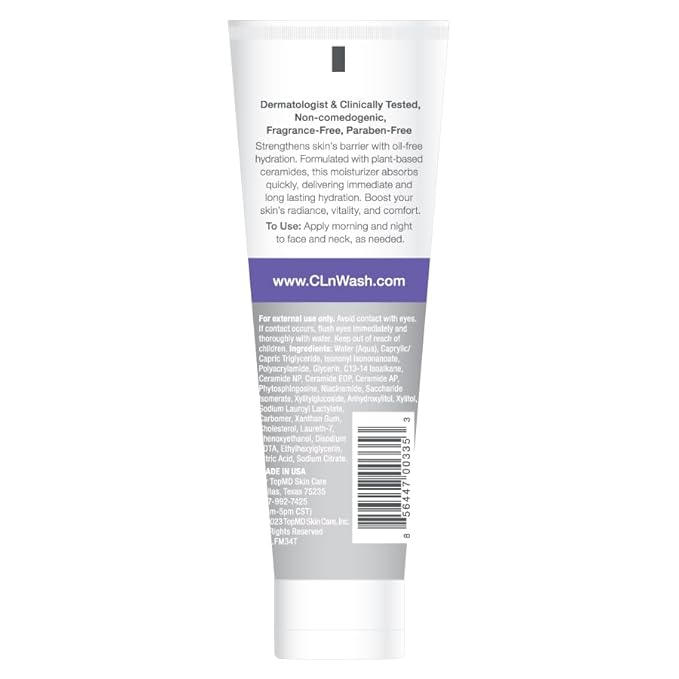 CLn® Facial Moisturizer - Soothes &amp Calms Skin Helps Reduce Appearance of Redness Locks in Moisture without Clogging Pores Dermatologist &amp Clinically Tested 3.4 oz.