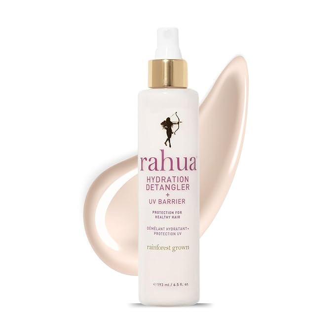 Rahua Hydration Detangler Spray + UV Barrier Vegan Leave In Hair Spray Conditioner for Added Shine Damage Protection Humidity &amp Frizz Control Oil Morete &amp Mango All Hair Types 6.5 Fl O