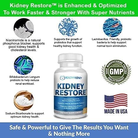 Kidney Cleanse Detox &amp Repair - Formulated by Kidney Health Expert Living w/Transplant - US Made Kidneys Support Supplement Detox &amp Flush - Renal Vitamins 120 Capsules