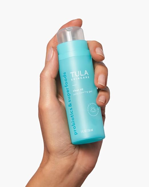 TULA Skin Care Clear Up - Pore Clearing Gel Facial Serum Salicylic and Azelaic Acid Niacinamide Clears Skin Exfoliates Improves Skin Smoothness Refines the Look of Pores 1 fl oz.